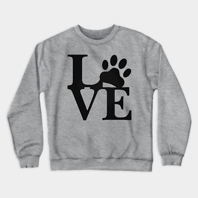 Dog Paw Love (Black) Crewneck Sweatshirt by DAPFpod